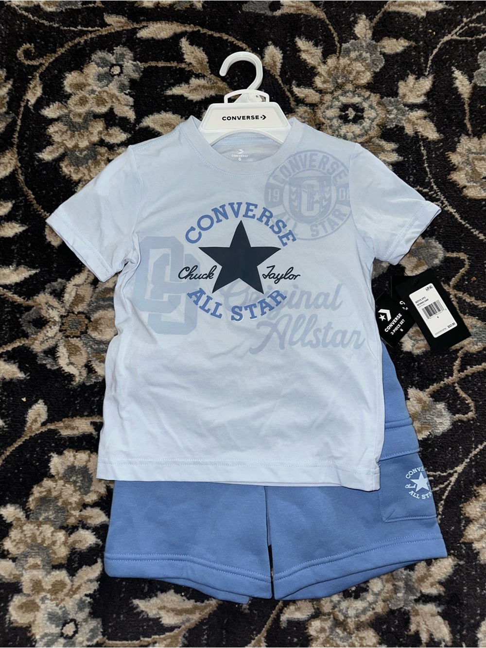 Converse Kids Light Blue All Star Tee and Shorts Set